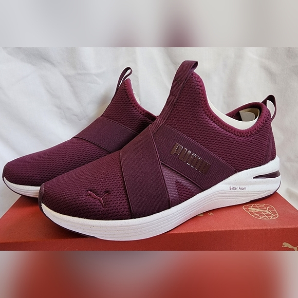 Puma Burgundy Slip-On Sneakers - Picture 2 of 5
